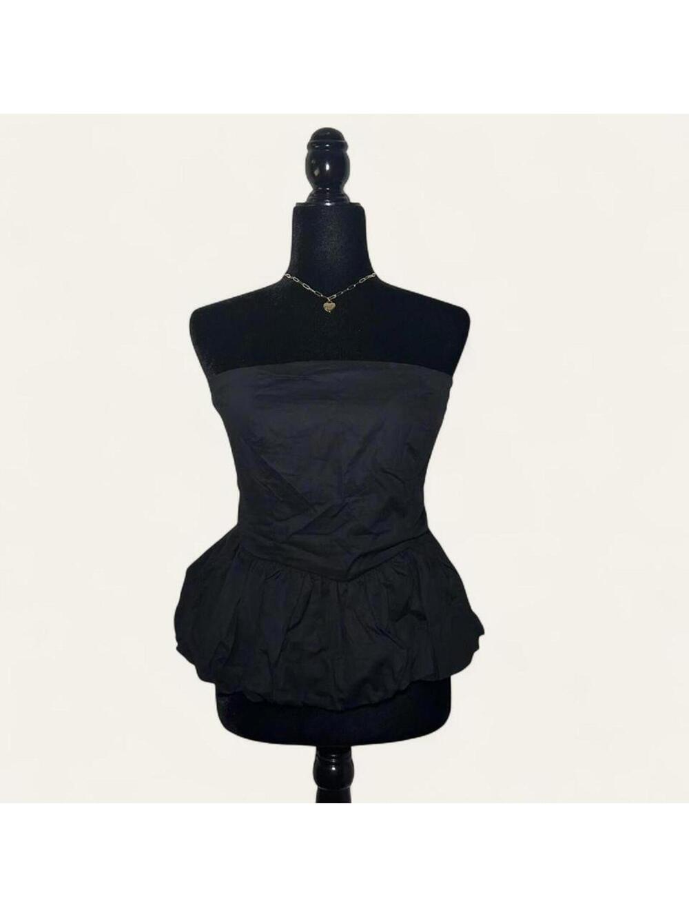 NWT Black Bubble Top Coquette Minimalist Size M